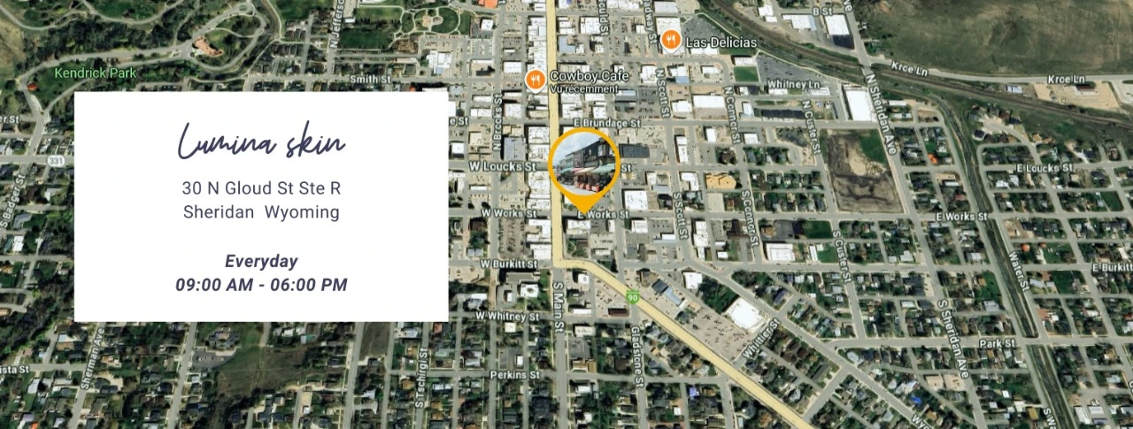 Satellite map showing Lumina Skin Boutique location