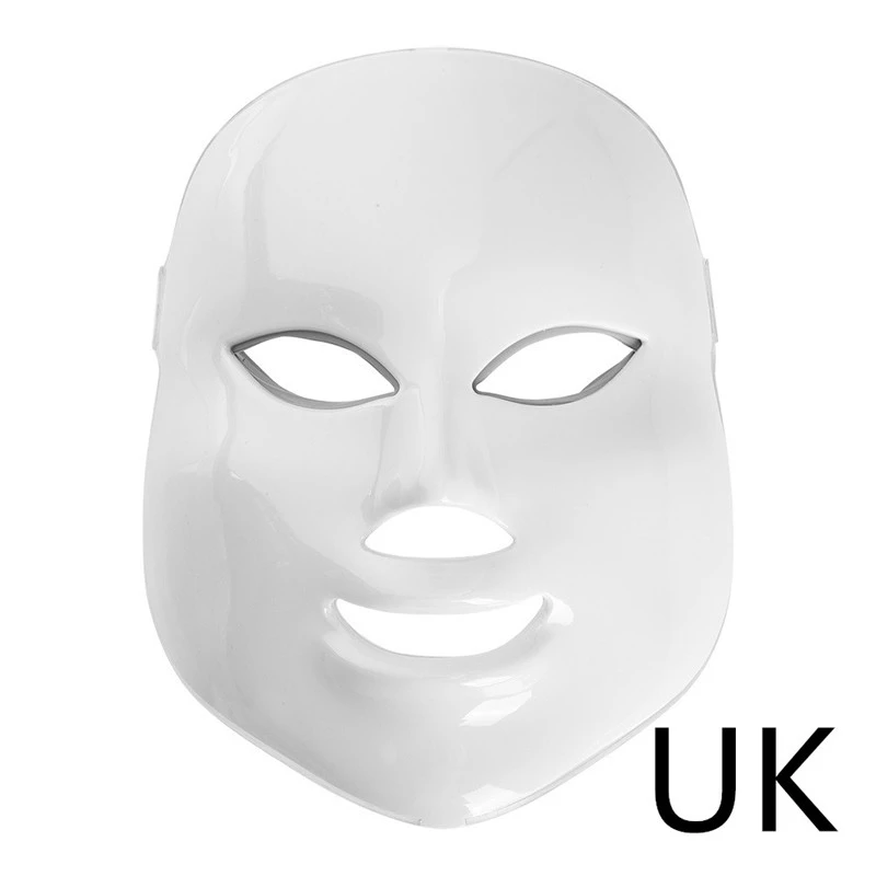 White LED Light Therapy Mask with UK plug for anti-aging and acne treatment