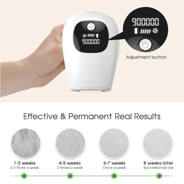 Femme utilisant un épilateur IPL en mode manuel sur les aisselles et en mode automatique sur les jambes