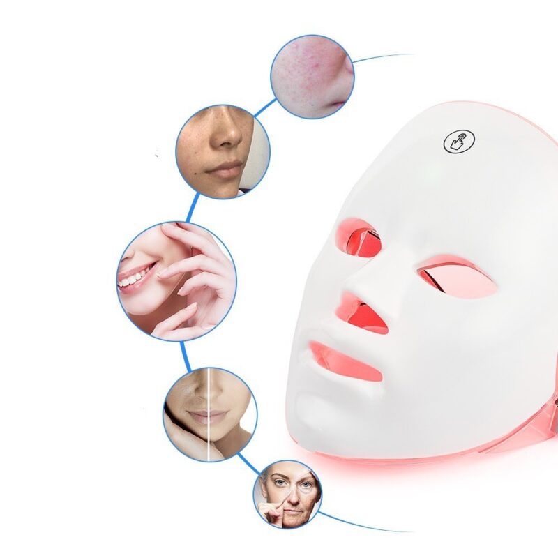 LED Beauty Mask with Floral Aesthetic – Elegant Skincare Concept